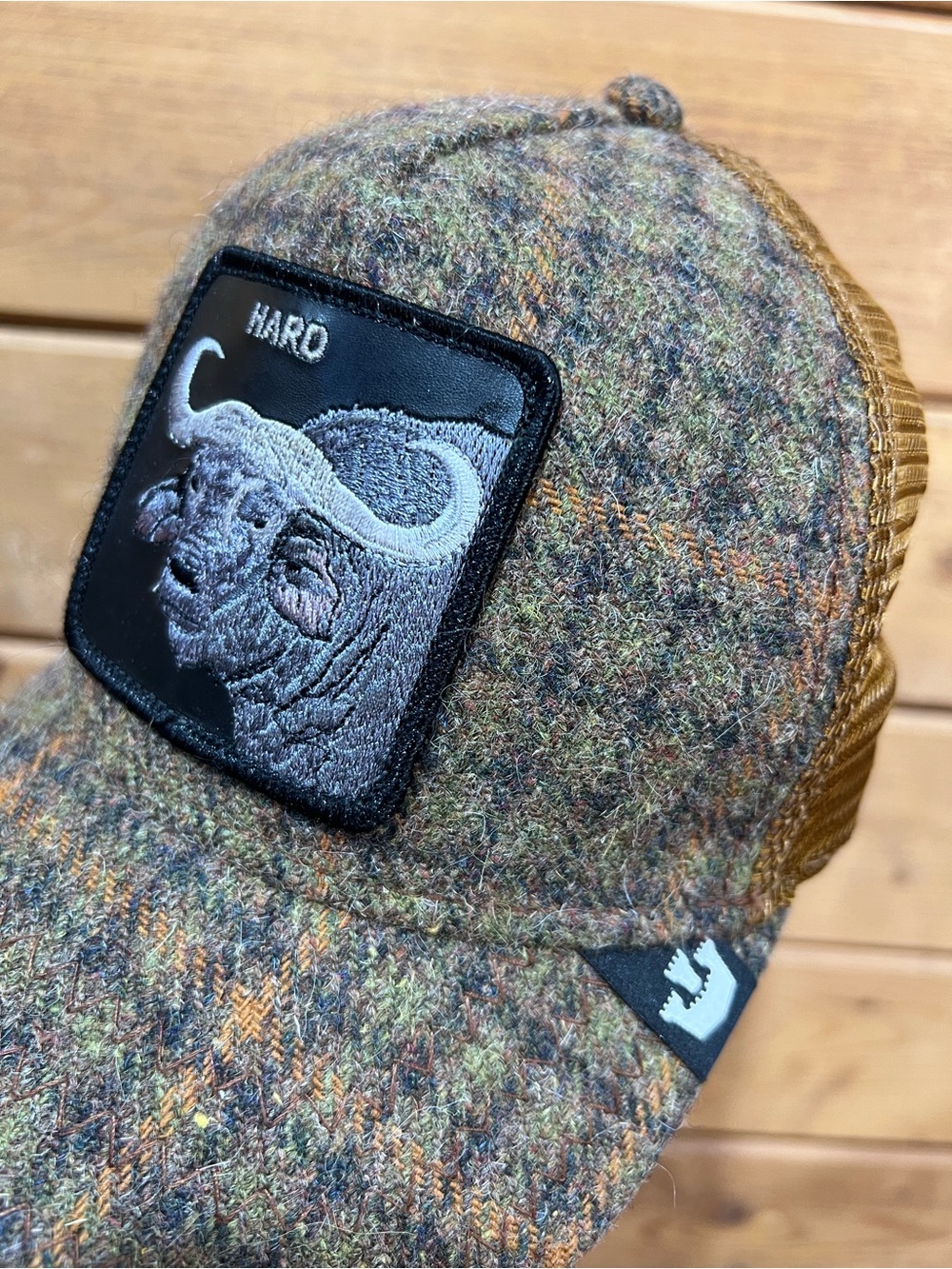 Goorin Bros Hard Bull Plaid Wool Blend Trucker Hat Snapback EUC Rare